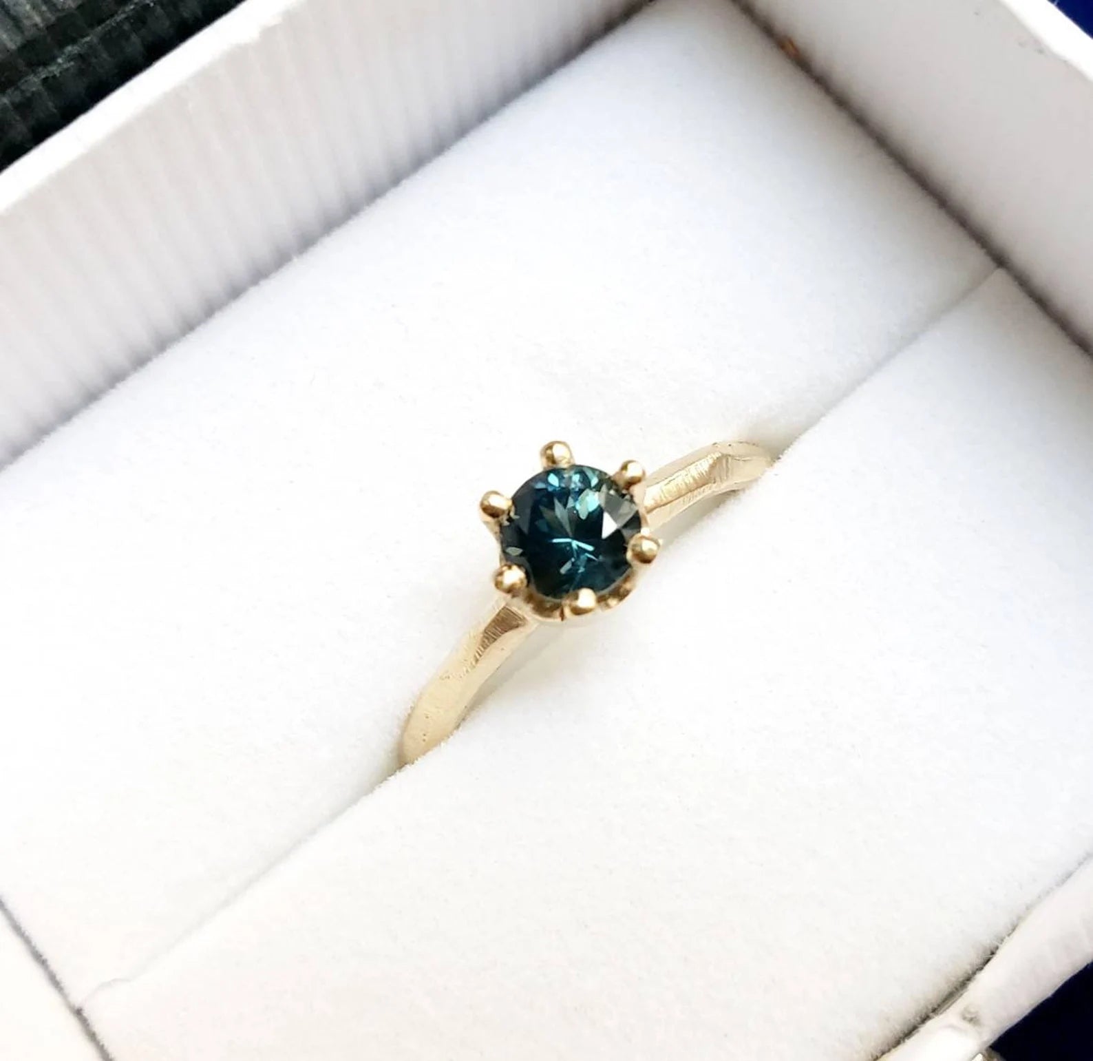 Women's Six-Prong Montana Sapphire Engagement Ring - Solid 10k, 14k or 18k in Yellow, Rose or White Gold
