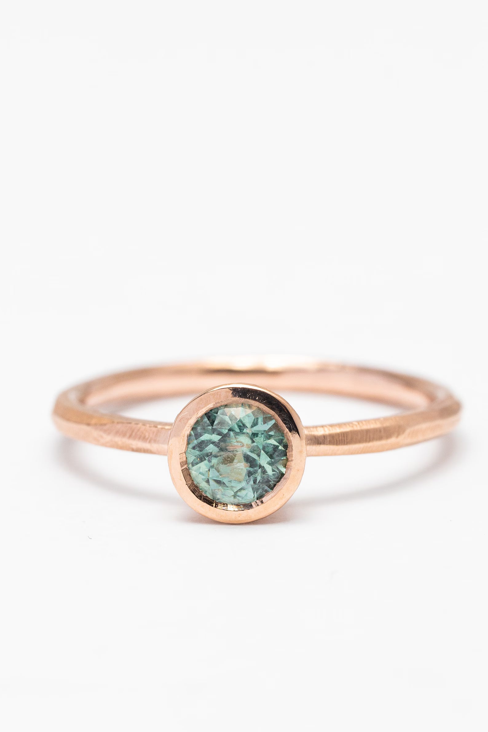 Women's Bezel Set Montana Sapphire Engagement Ring – Solid 10k, 14k or 18k in Yellow, Rose or White Gold
