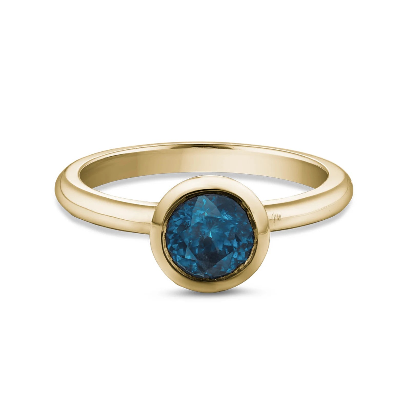 Women’s Montana Sapphire Engagement Ring – Modern Bezel Setting in Solid 10k, 14k or 18k in Yellow, Rose or White Gold