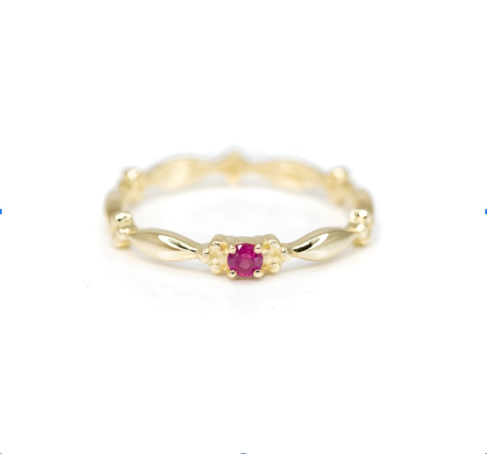 Ethically Sourced Asha Ruby Ring - Solid 10k, 14k or 18k in Yellow, Rose or White Gold