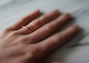 rough band ring in solid 10k rose gold- mark of the maker- wedding ring
