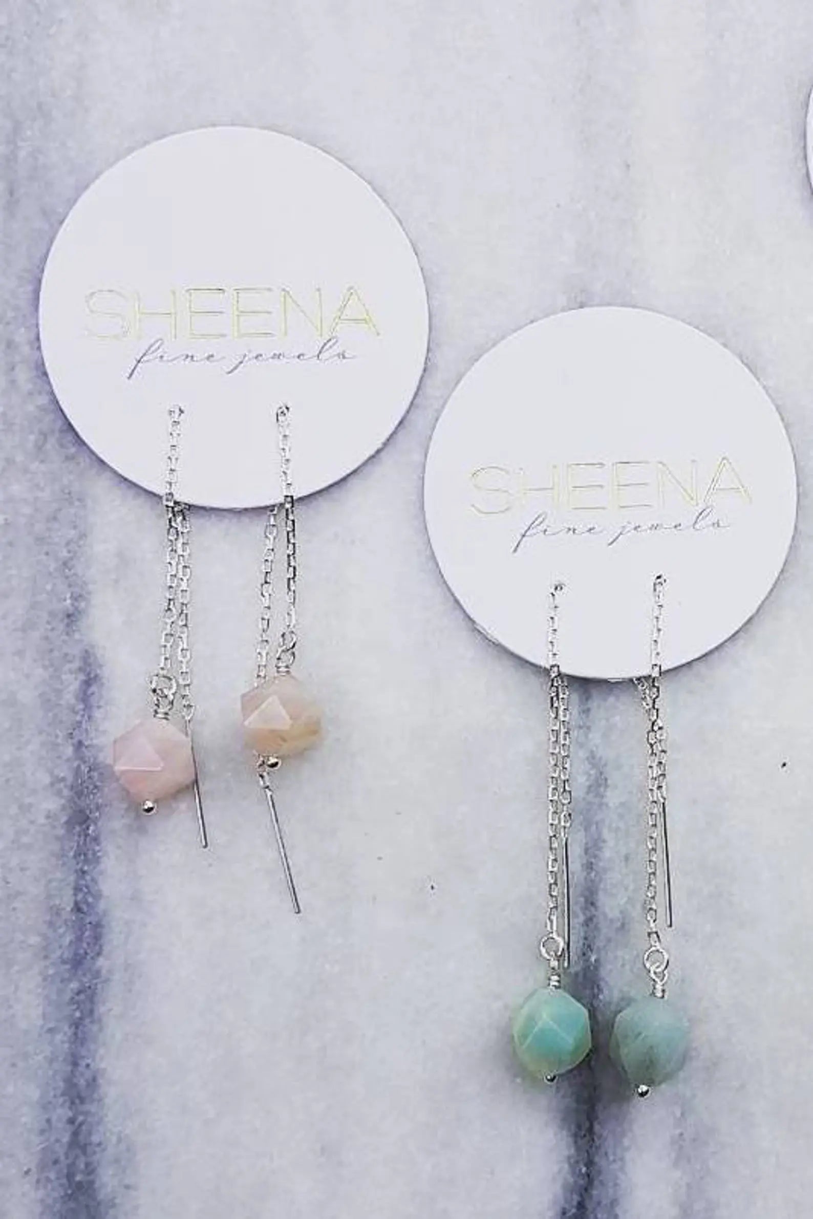 Boucles d'oreilles en argent sterling avec morganite – Design délicat et minimaliste