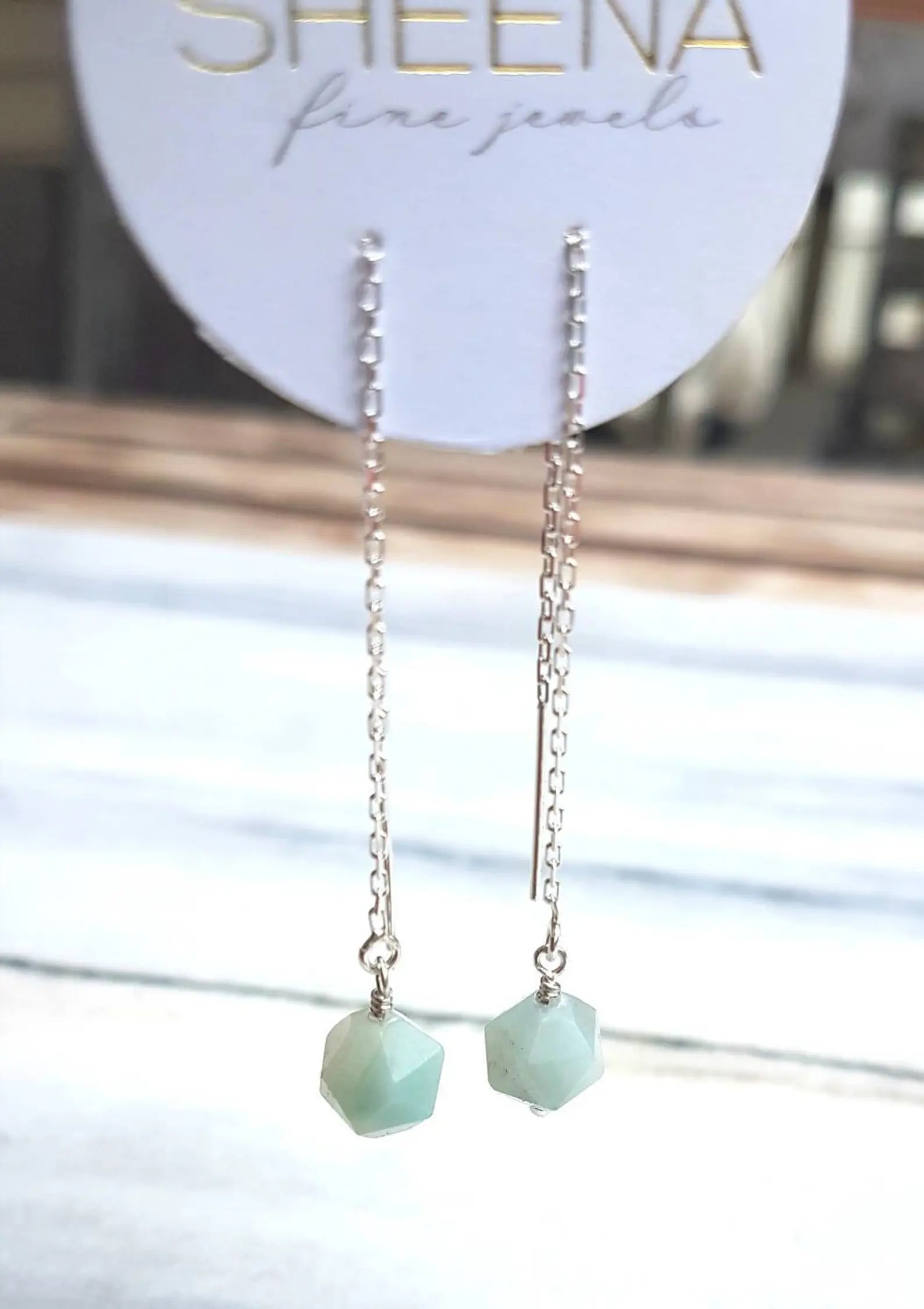 Boucles d'oreilles en argent sterling avec morganite – Design délicat et minimaliste