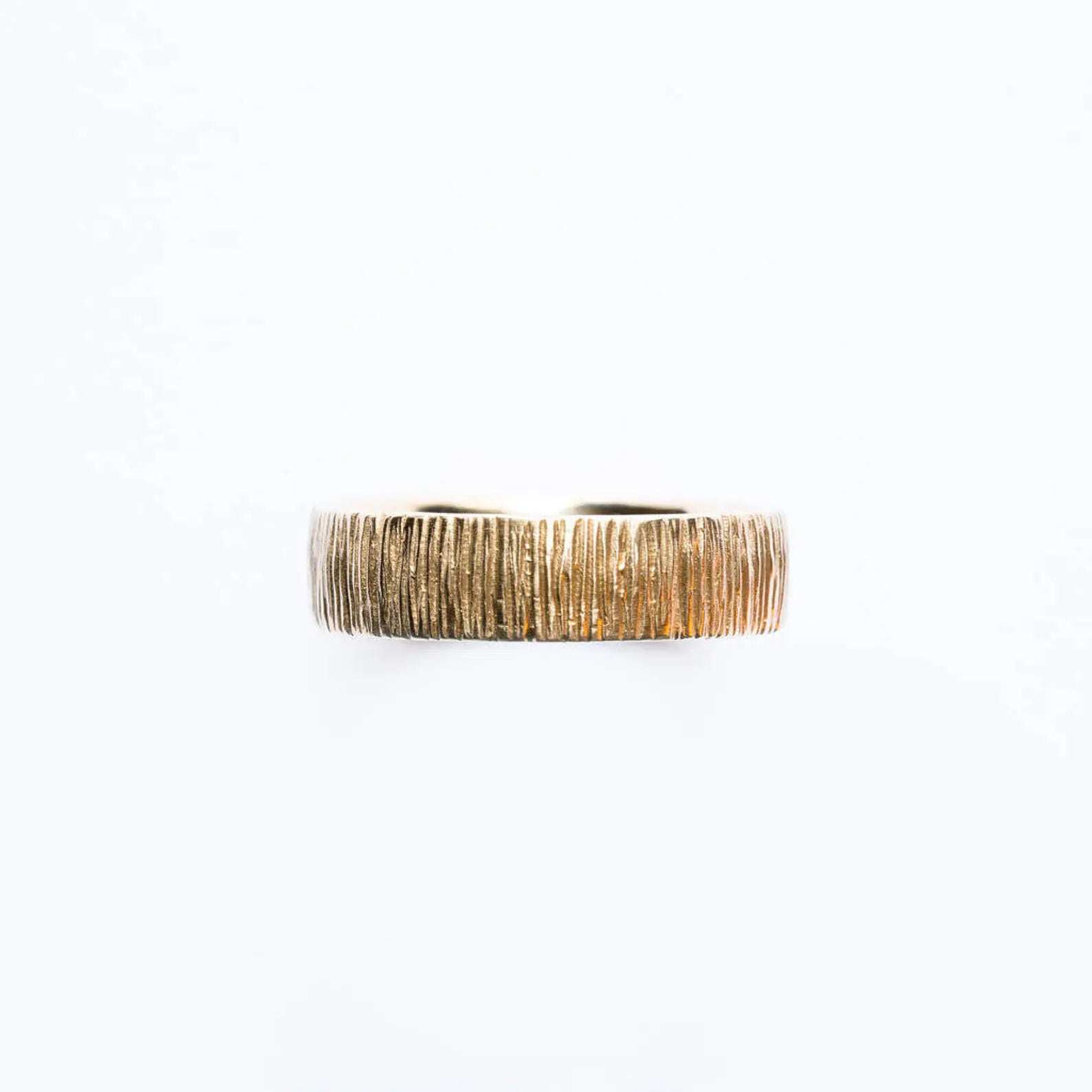 Alliance en or pour homme en bambou – Texture organique en or massif 10 carats, 14 carats ou 18 carats, jaune, rose et blanc 