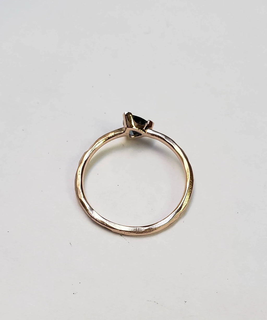 Montana Sapphire Trillion Engagement Ring – Solid 10k, 14k or 18k in Yellow, Rose or White Gold