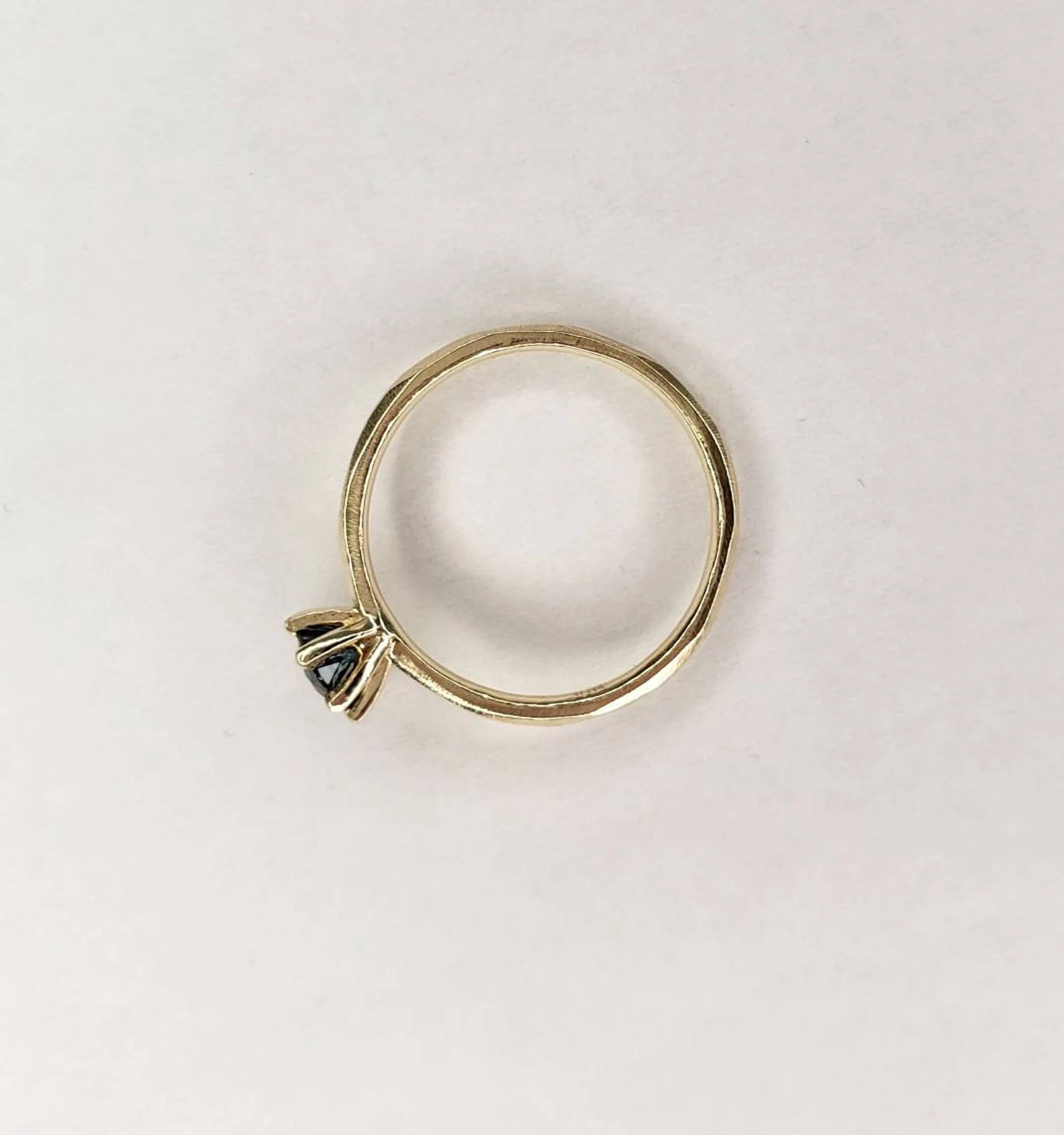 Bague de fiançailles pour femme avec saphir du Montana à six griffes - Or massif 10 carats, 14 carats ou 18 carats, jaune, rose ou blanc