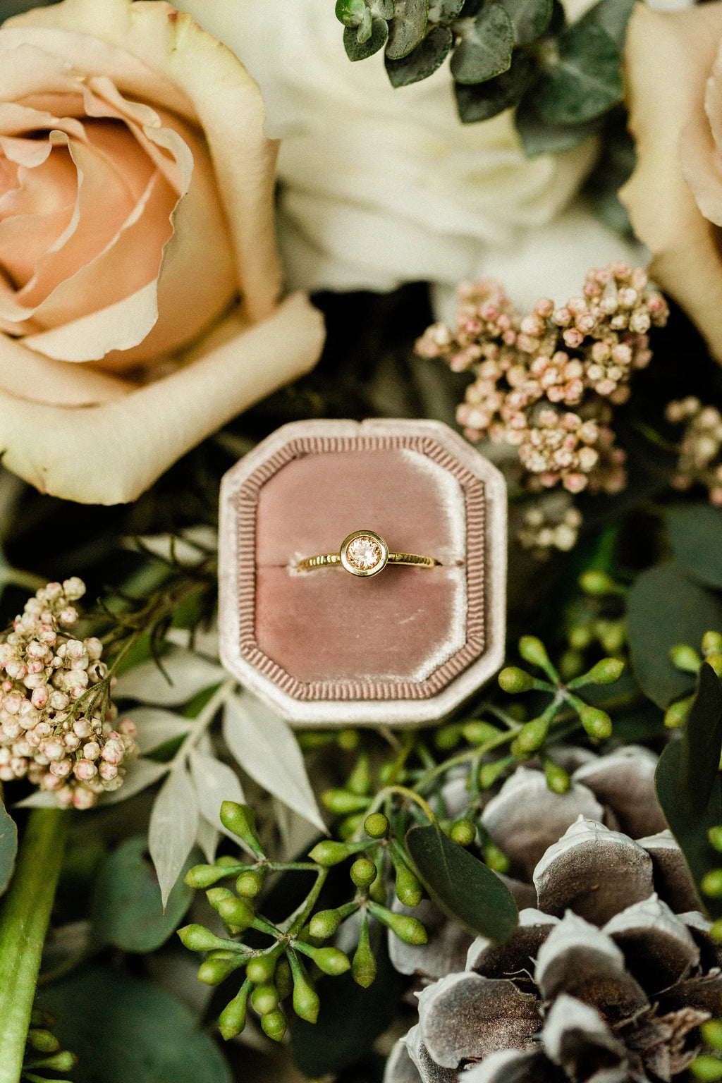 Bezel Set Morganite Ethically Sourced Engagement Ring – Solid 10k, 14k or 18k in Yellow, Rose or White Gold