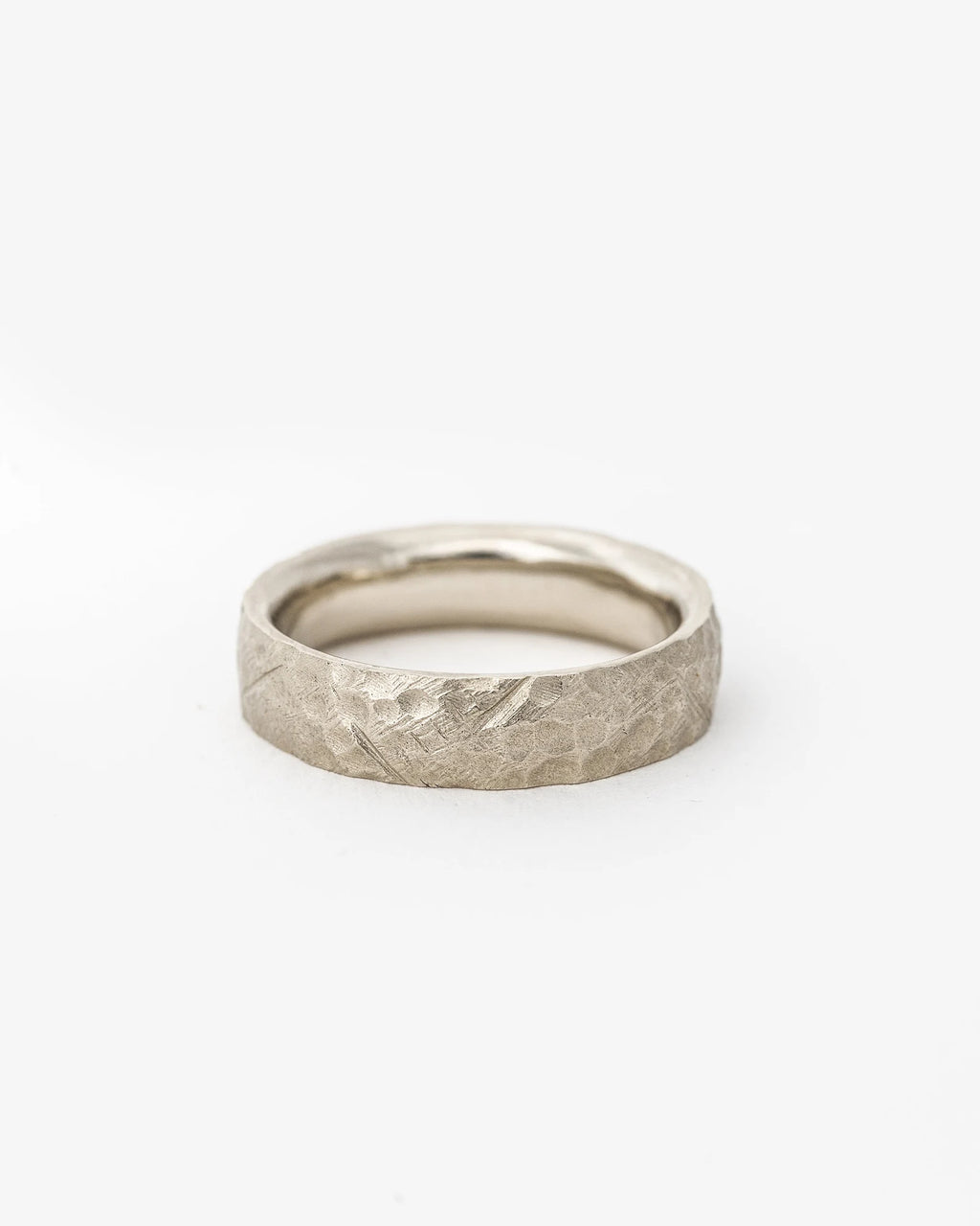 Alliance rustique en or martelé pour homme - Or massif 10 carats, 14 carats ou 18 carats, en or jaune, rose et blanc