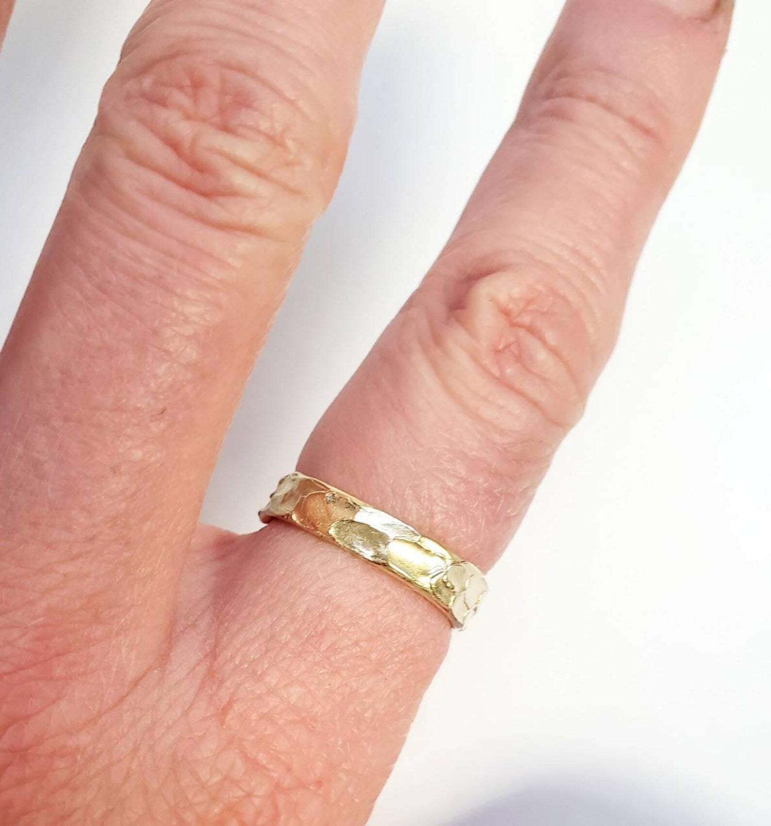 Alliance unisexe en or jaune, rose et blanc, largeur 4 à 5 mm, en or massif 10 carats, 14 carats ou 18 carats.
