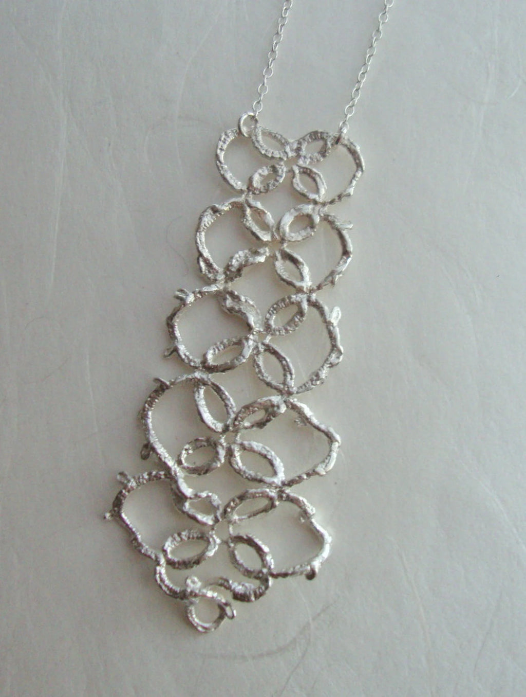 Collier long en dentelle « Collar » coulé en argent sterling