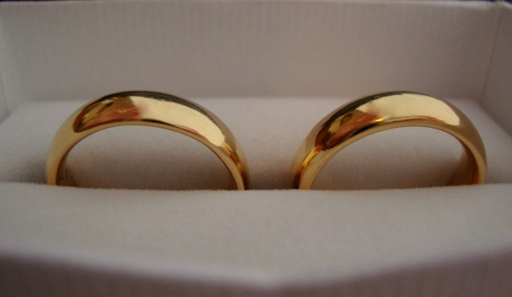 Alliance en or massif 22 carats – Design classique avec gravure intérieure personnalisée