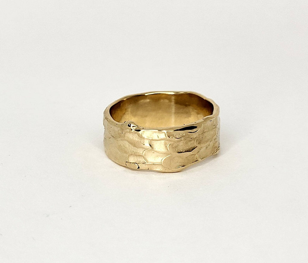 Alliance large organique – Or massif 10 carats, 14 carats ou 18 carats en or jaune, rose et blanc