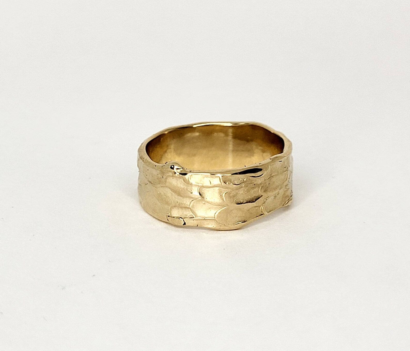 Alliance large organique – Or massif 10 carats, 14 carats ou 18 carats en or jaune, rose et blanc