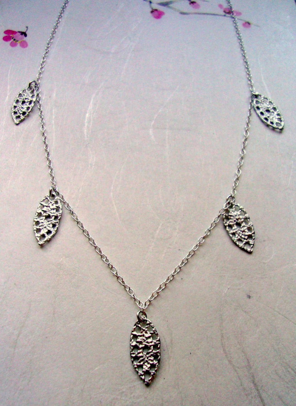 Women’s Lace Pod Necklace in Sterling Silver – Elegant Gift for Her