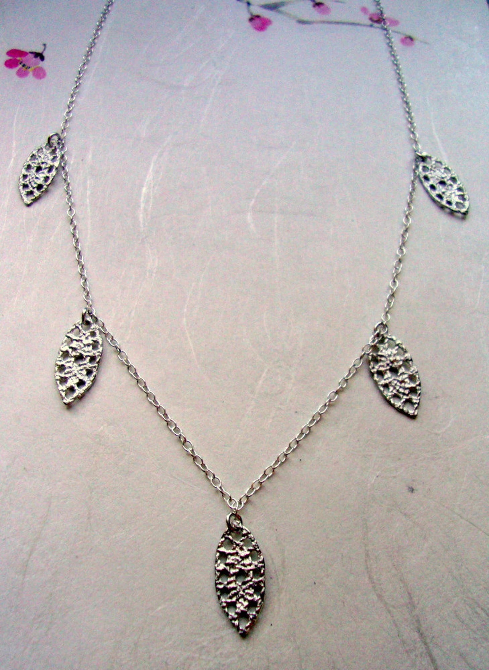 Collier en dentelle pour femme en argent sterling – Cadeau élégant pour elle