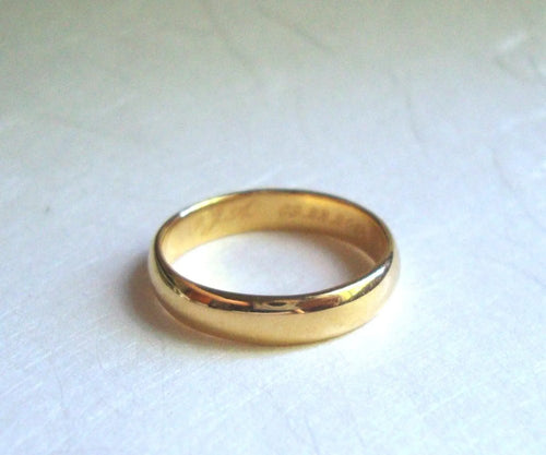 Alliance en or massif 22 carats – Design classique avec gravure intérieure personnalisée