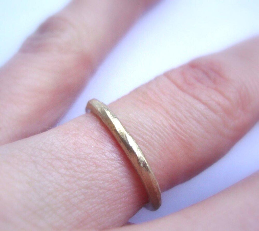 Custom-Engraved Wedding Band Set with Rough Texture – Solid 10k, 14k or 18k in Yellow, Rose and White Gold