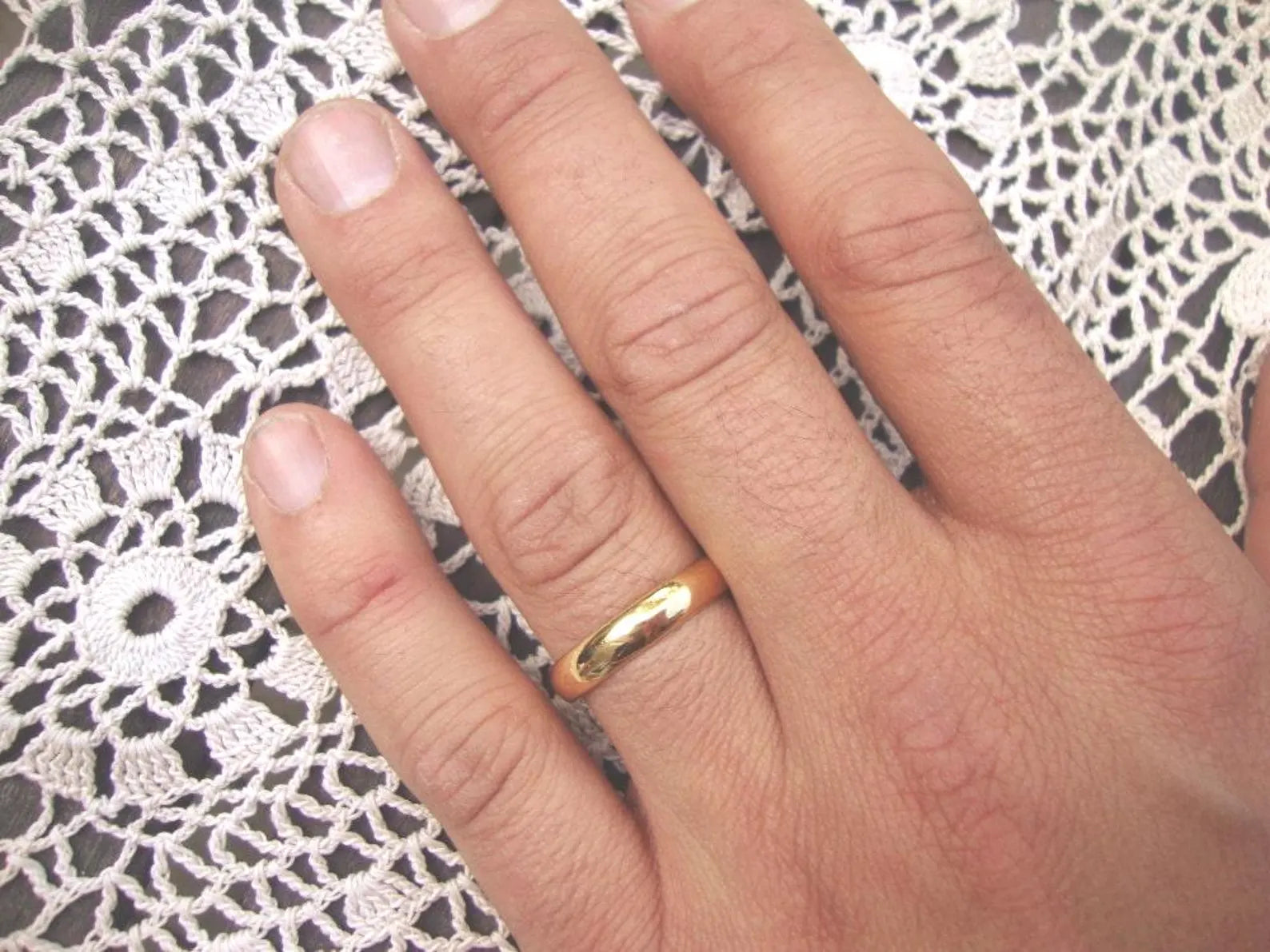 Alliance en or massif 22 carats – Design classique avec gravure intérieure personnalisée