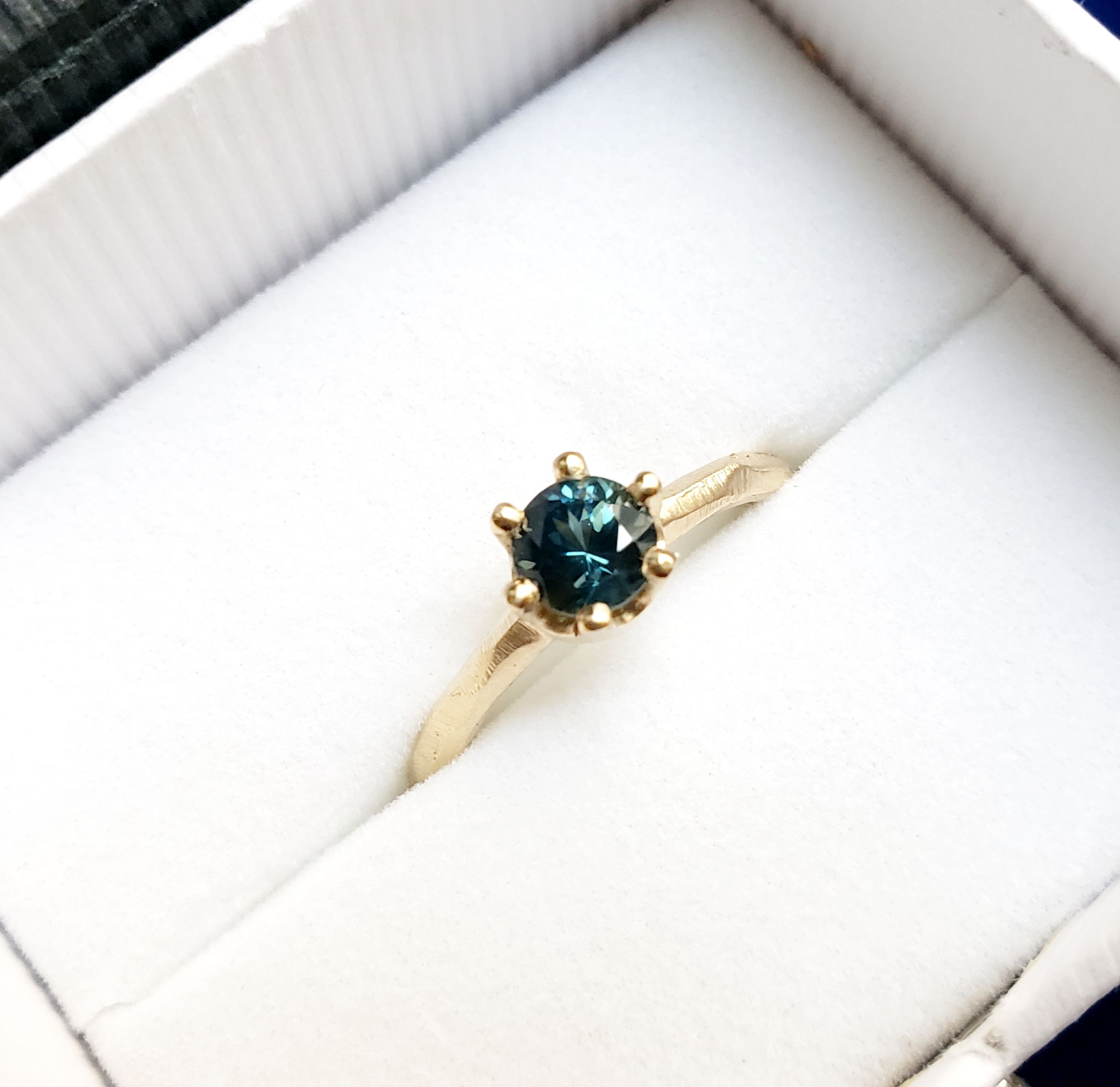 Montana Sapphire Gold Engagement Ring