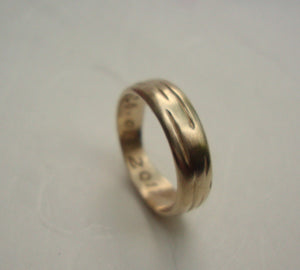 Gold Birch ring Wedding Band in solid gold