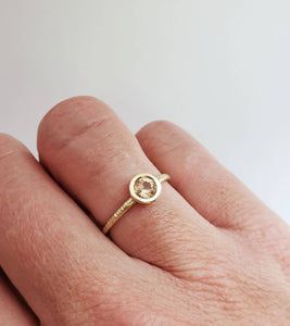 Morganite engagement ring bezel set in 10k-14k-18k yellow gold, white gold, rose gold
