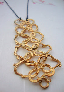 Long golden "collar" Lace necklace